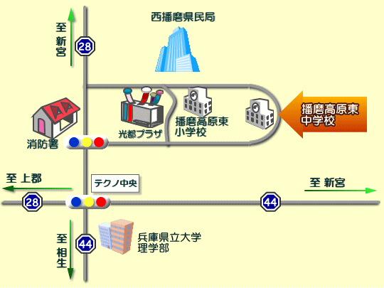 �d�����������w�Z�@���Ӓn�}